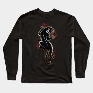 Traditional Tattoo Panther illustration Long Sleeve T-Shirt